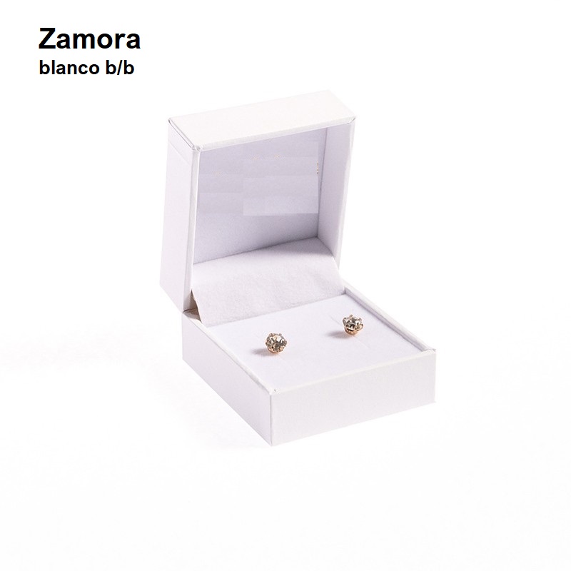 Estuche Zamora blanco pendientes mini 46x52x30 mm.